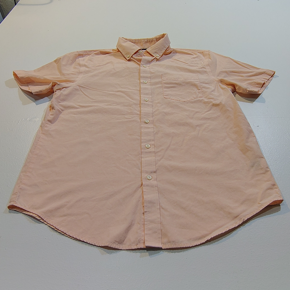 croft & barrow Peach Short-Sleeve Button-Down Shirt
